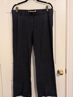 Betabrand Navy Micro-Print Bootcut Pants